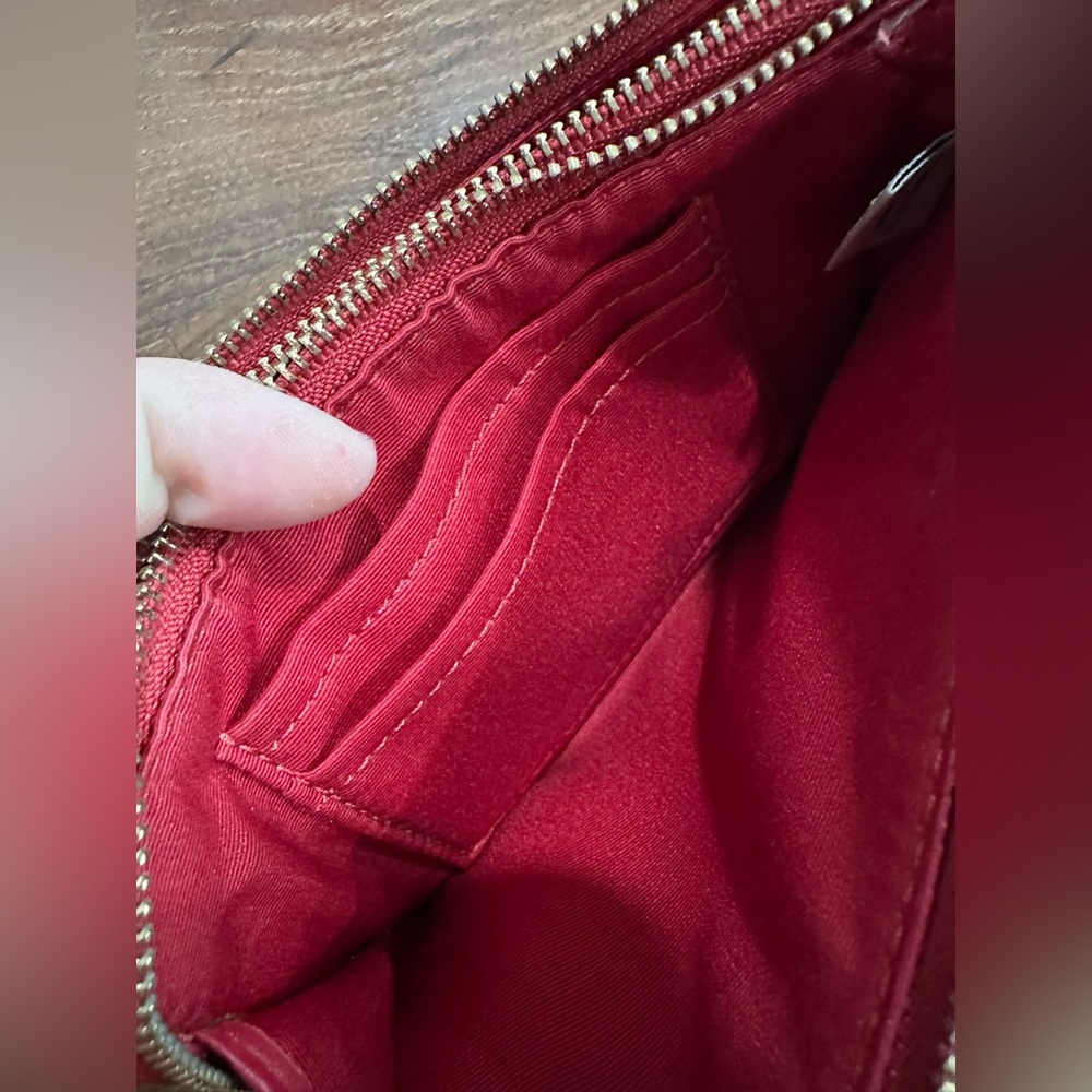 COACH Double Zip wallet clutch Red Currant color - Picture 8 of 10